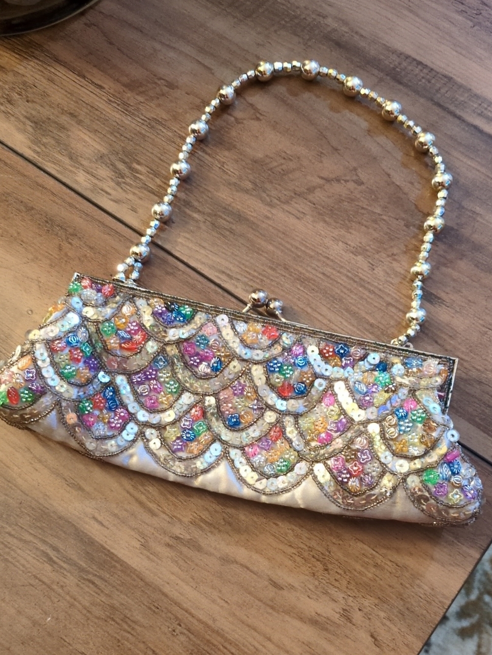 Beaded Multicolor Sequin Evening Clutch